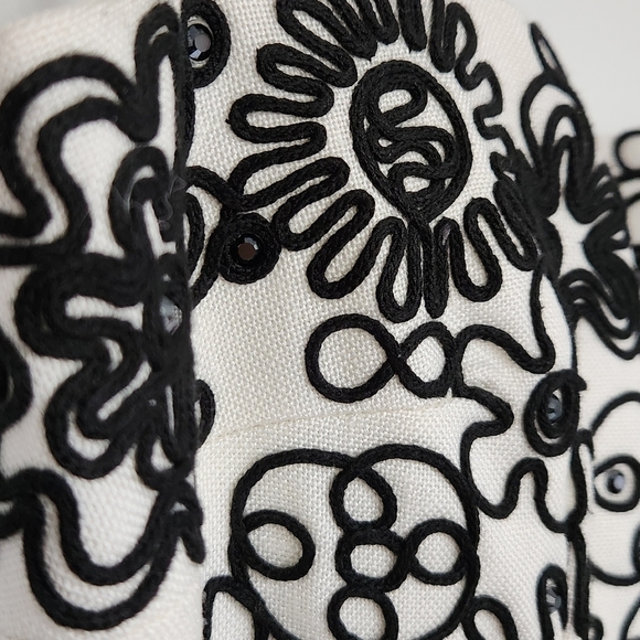 David Meister Strapless Embroidered Black White Dress Size 8 - Picture 2 of 10